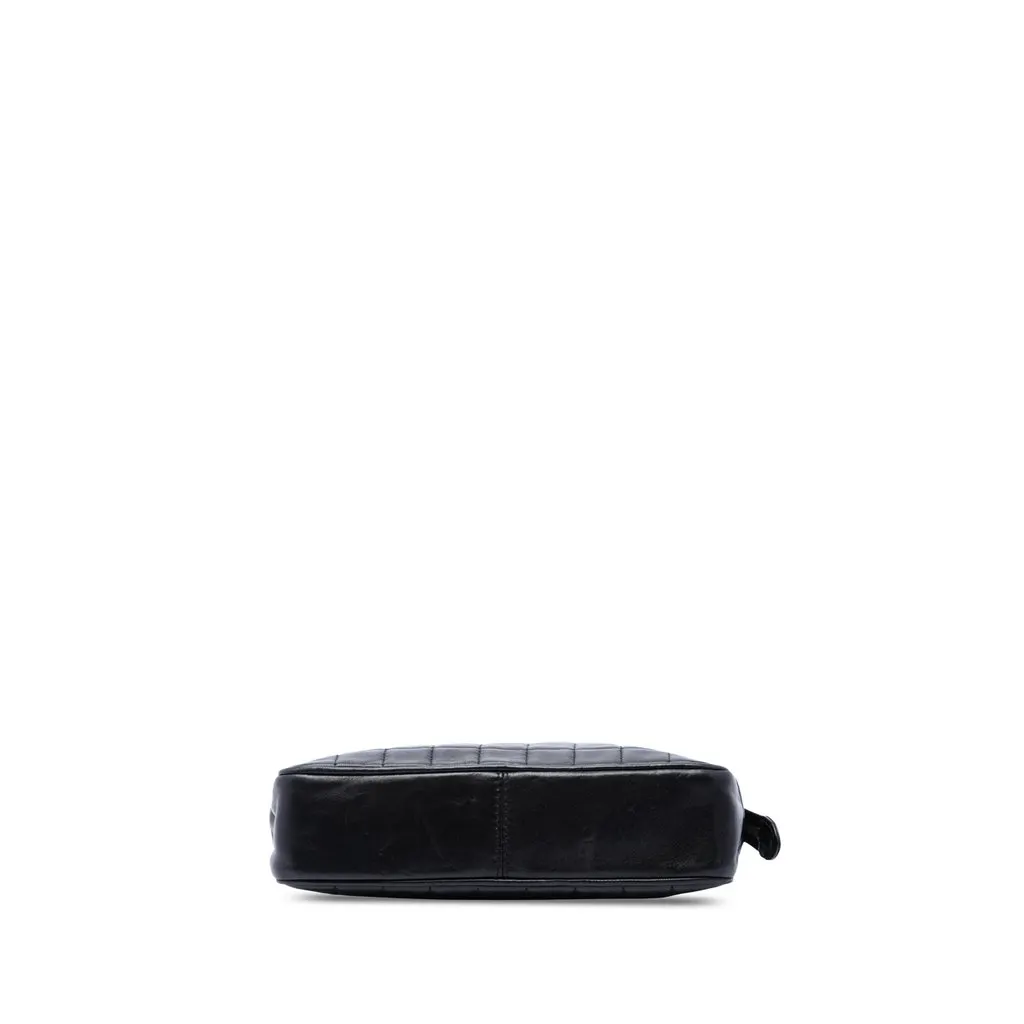 Chanel Chocolate Bar Lambskin Multi Chain Frame Clutch Black Leather Very good - Inside View