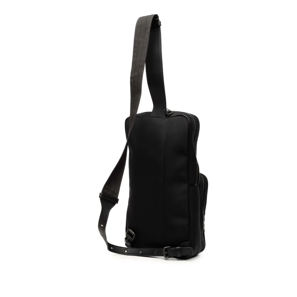 Bottega Veneta Canvas and Nappa Intrecciato Sling Bag Black Canvas Very good - Back View