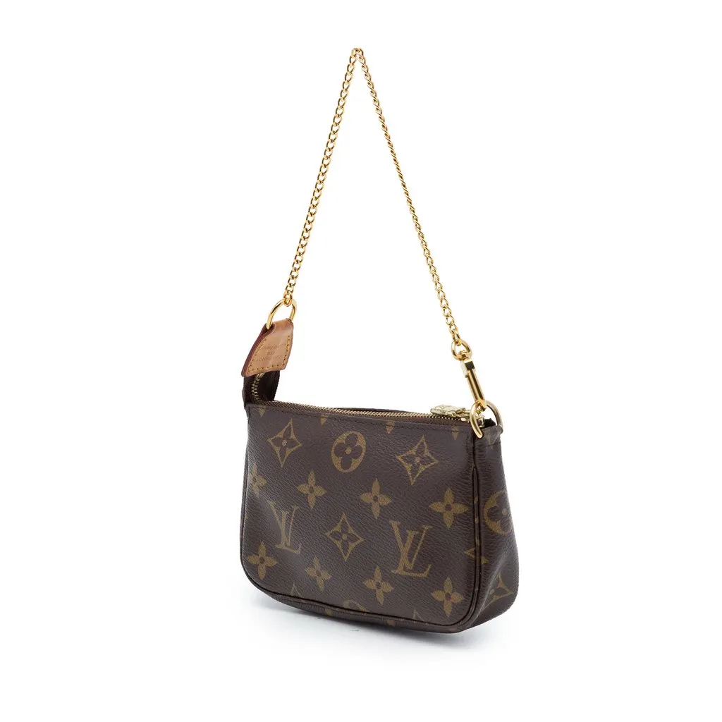 Louis Vuitton Monogram Mini Pochette Accessoires Brown Canvas Very good - Back View