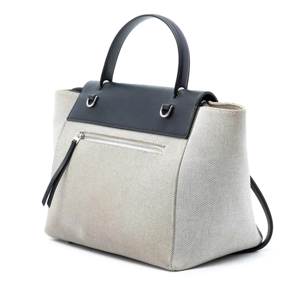 Celine Mini Canvas and Leather Belt Bag Brown Very good - Back View