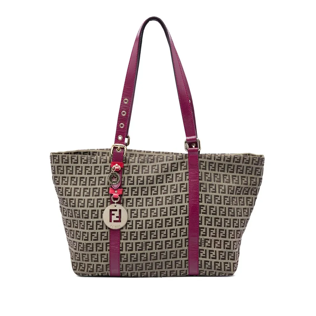 Fendi Zucchino Canvas Superstar Tote Beige Canvas Very good - Front View