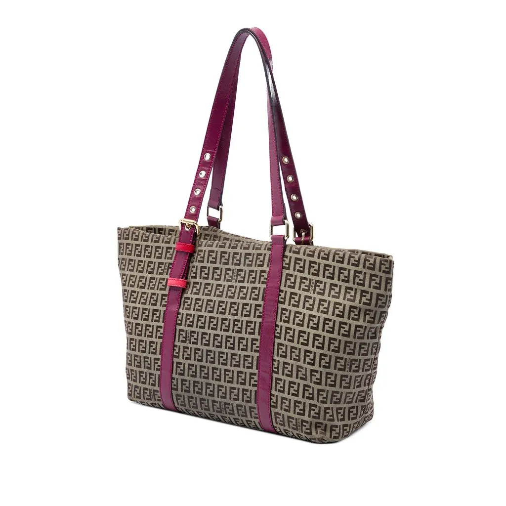 Fendi Zucchino Canvas Superstar Tote Beige Canvas Very good - Back View
