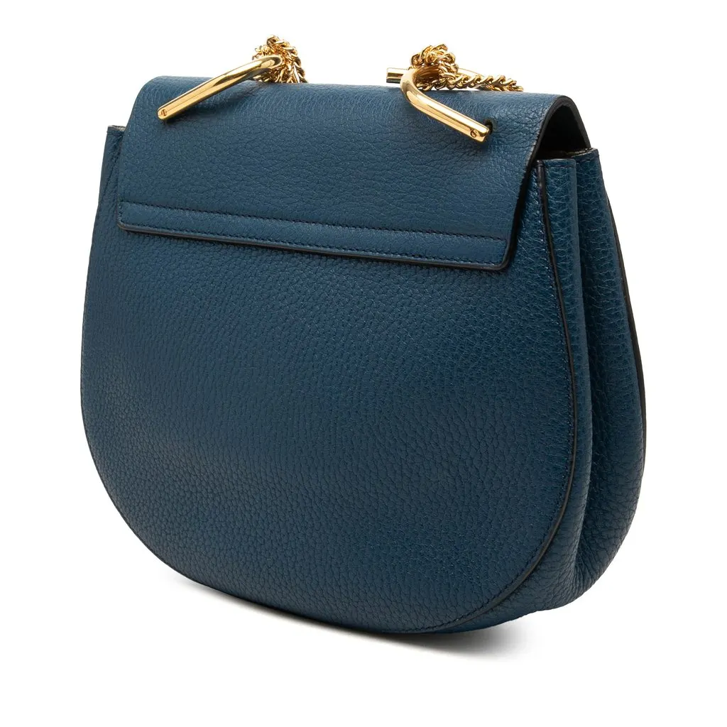 Chloé Small Leather Drew Crossbody Blue Leather Very good - Back View