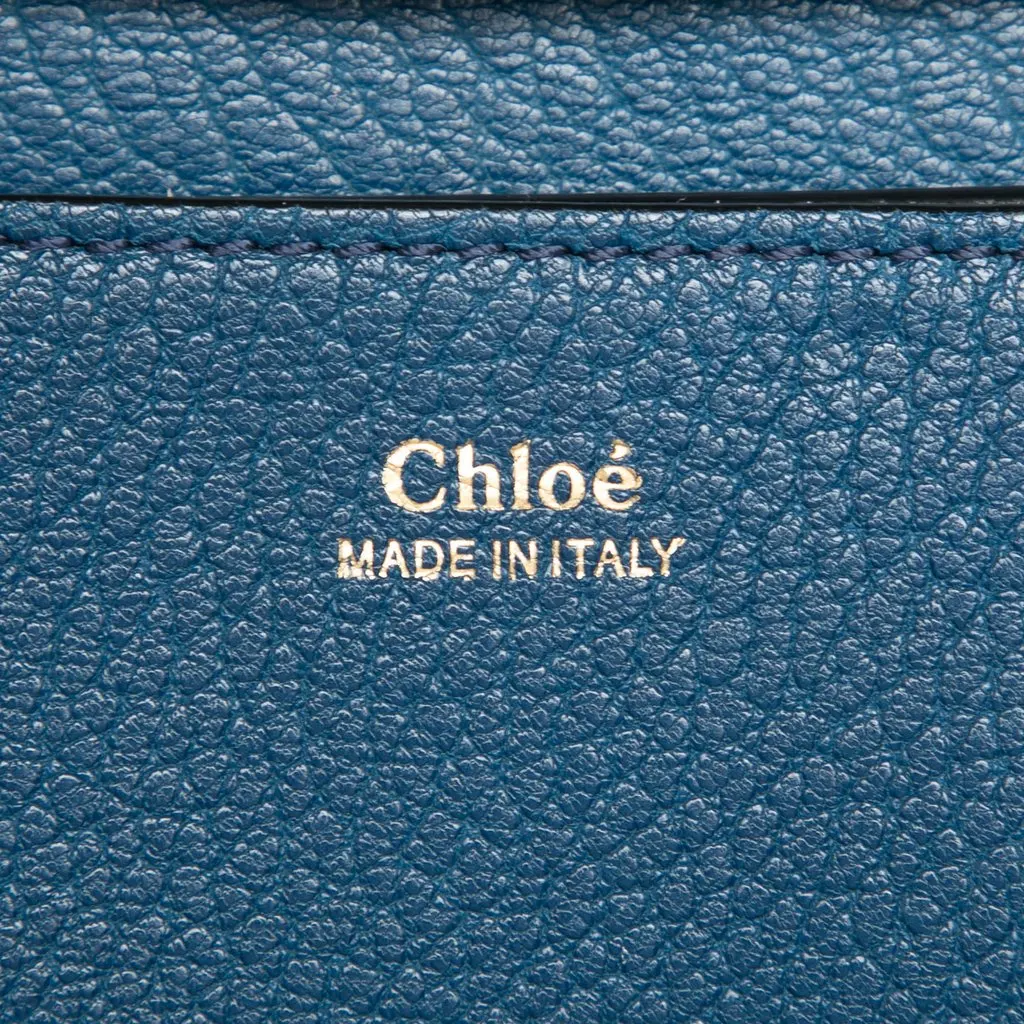 Chloé Small Leather Drew Crossbody Blue Leather Very good - Box View