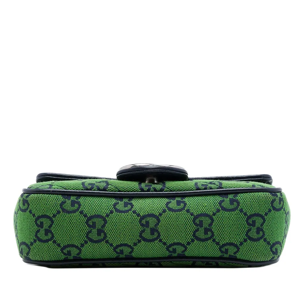 Gucci Mini GG Marmont Matelasse GG Canvas Flap Crossbody Green Canvas Very good - Inside View