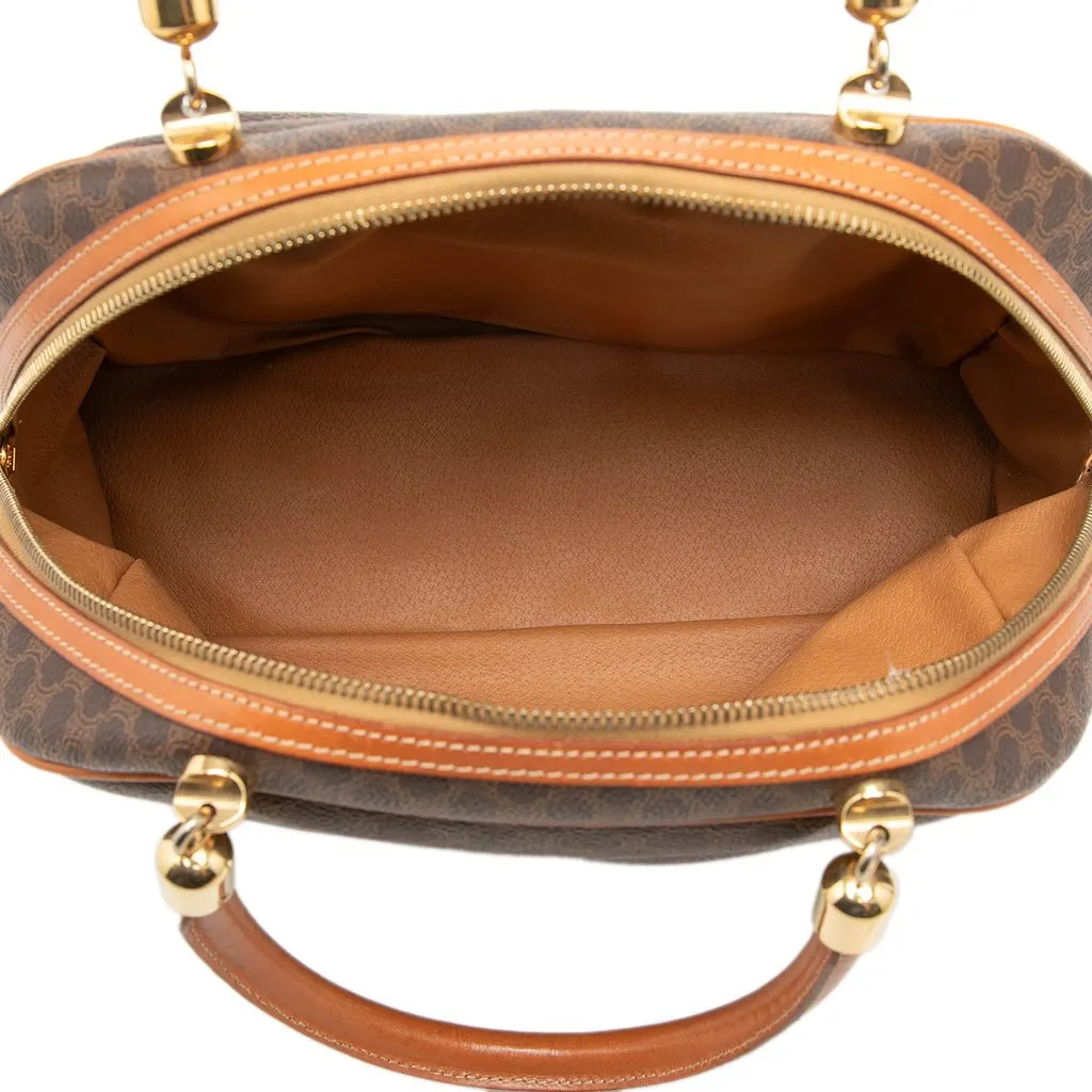 Celine Macadam Coated Canvas Handbag Brown Very good - Model View