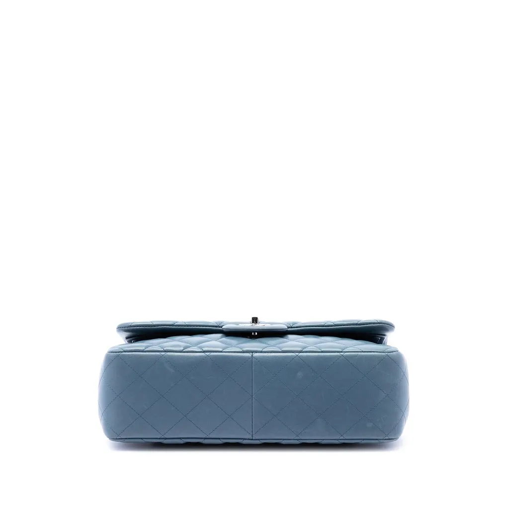 Chanel Jumbo Classic Lambskin Double Flap Blue Leather Very good - Inside View