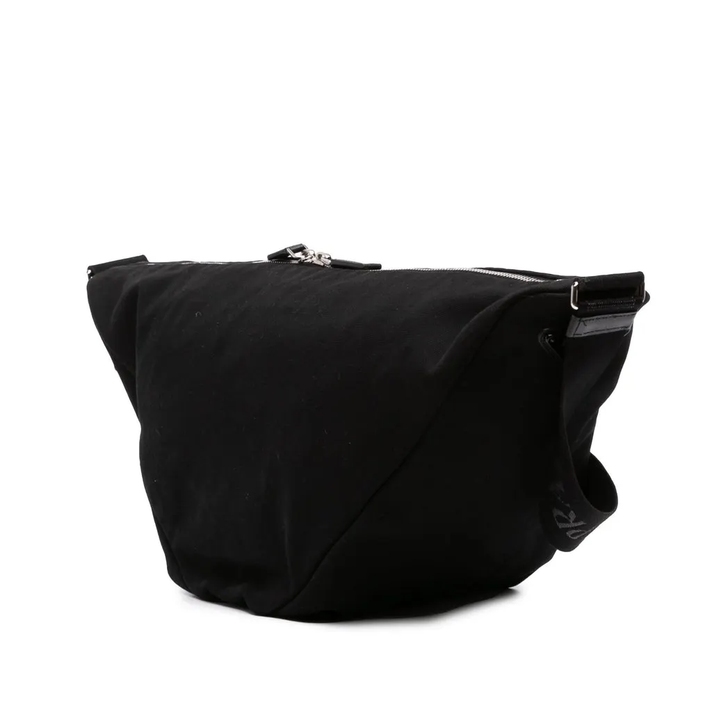 Prada Canvas Canapa Triangle Logo Shoulder Bag Black Very good - Back View