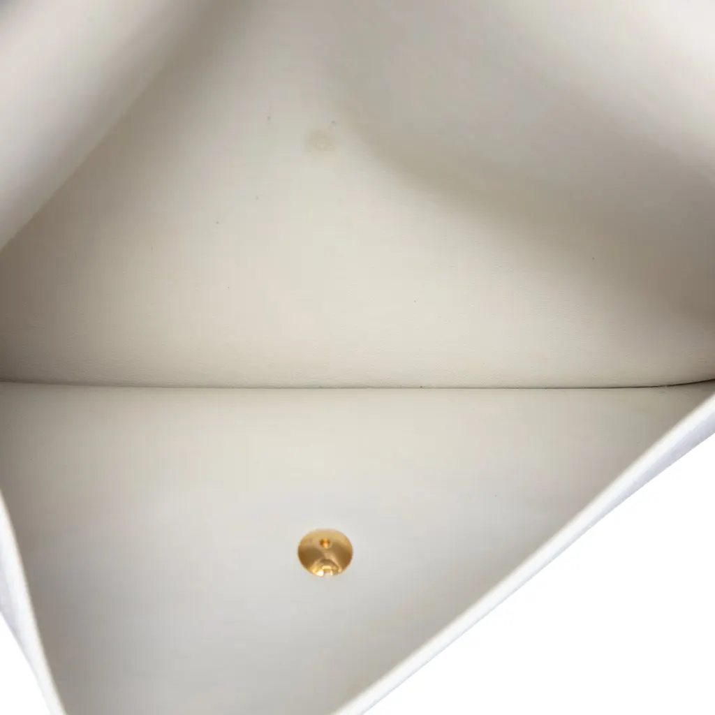 Dior Honeycomb Coated Canvas Clutch White Canvas Very good - Model View