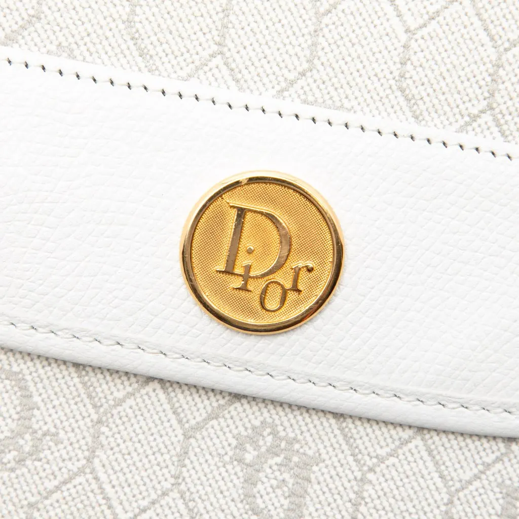 Dior Honeycomb Coated Canvas Clutch White Canvas Very good - Box View