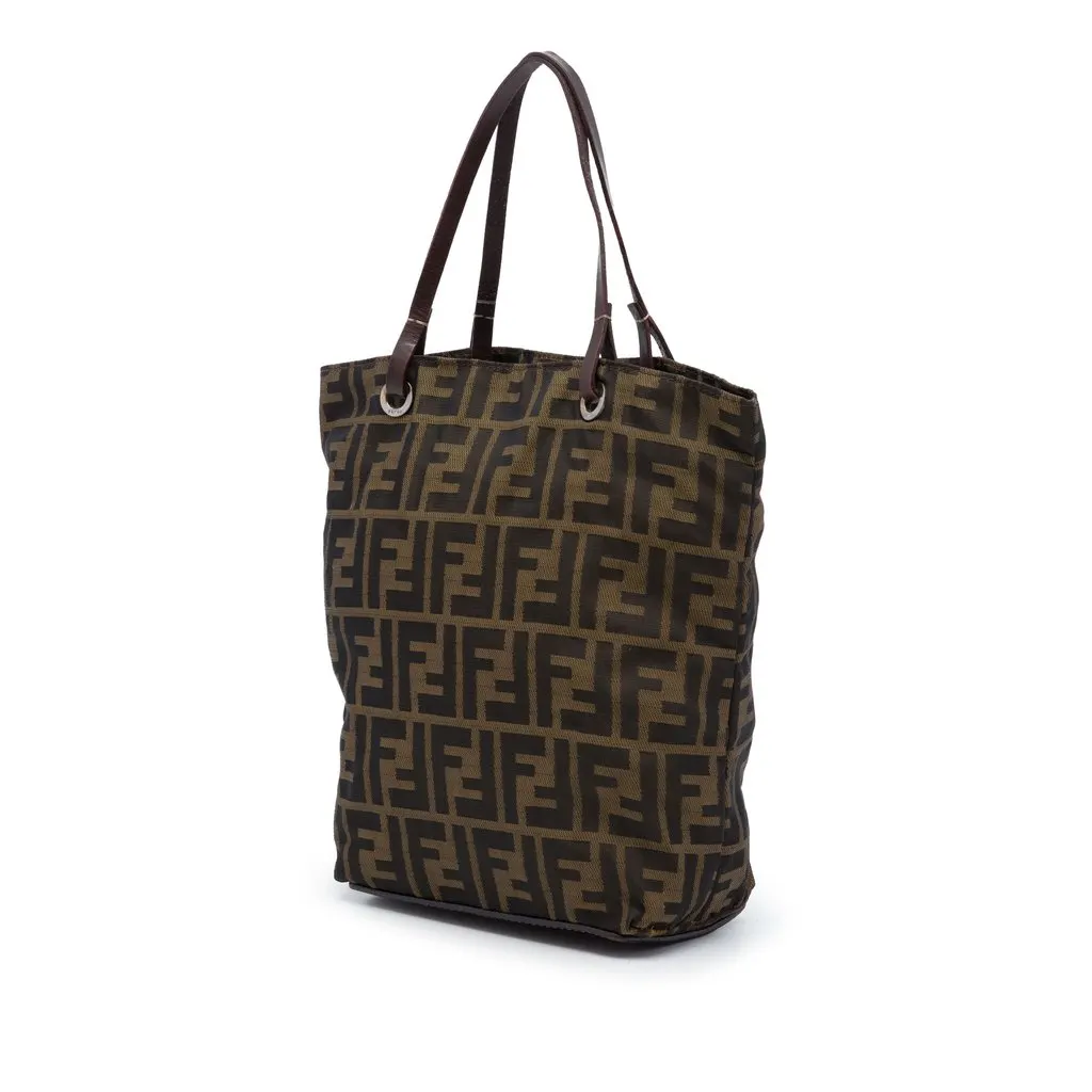 Fendi Zucca Canvas Tote Brown Good - Back View