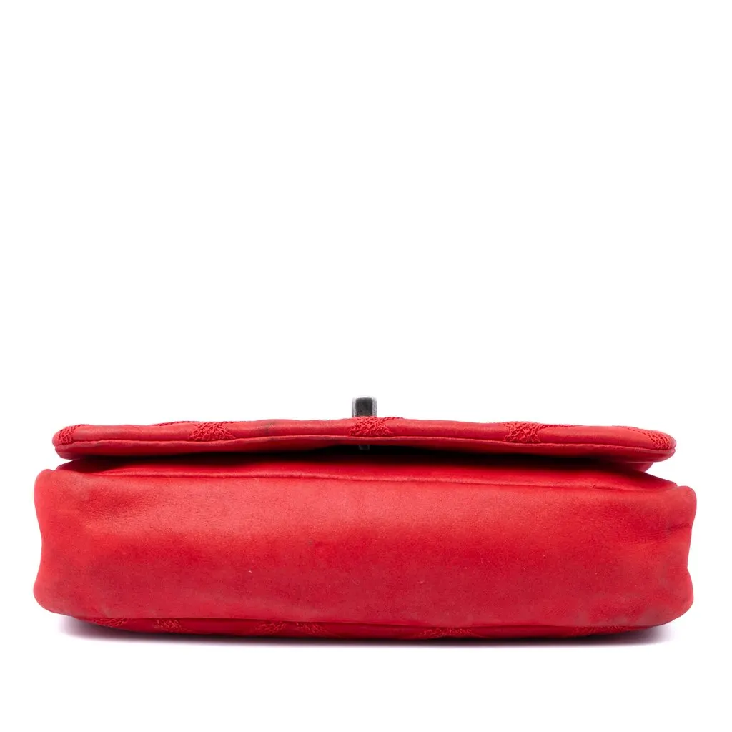 Chanel Iridescent Calfskin Diamond Stitch Flap Red Leather Very good - Inside View