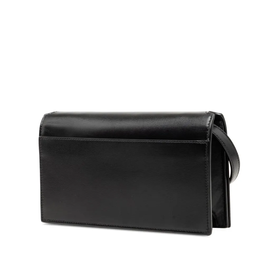 Saint Laurent Smooth Calfskin Crossbody Black Leather Good - Back View
