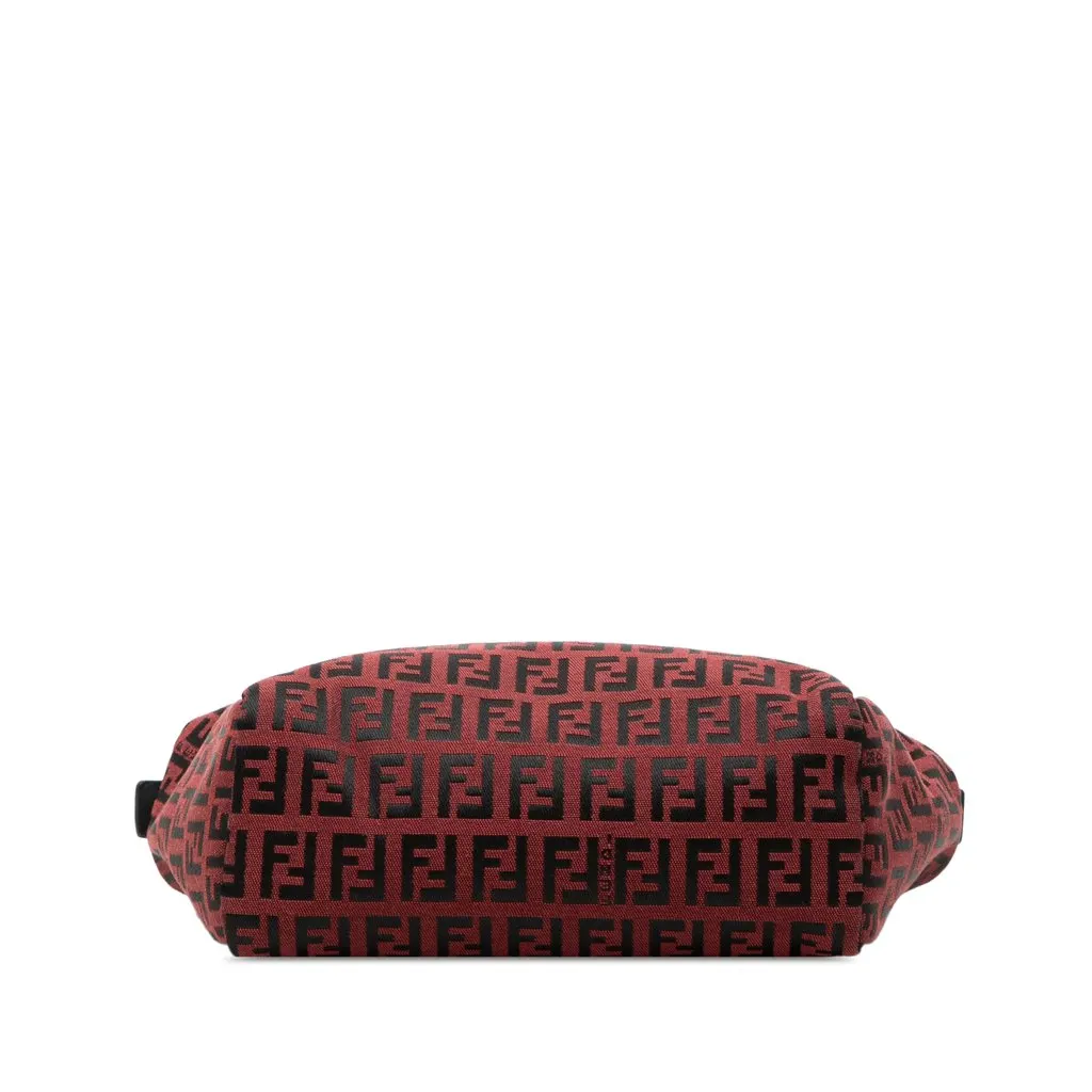Fendi Mini Zucchino Canvas Handbag Red Good - Inside View
