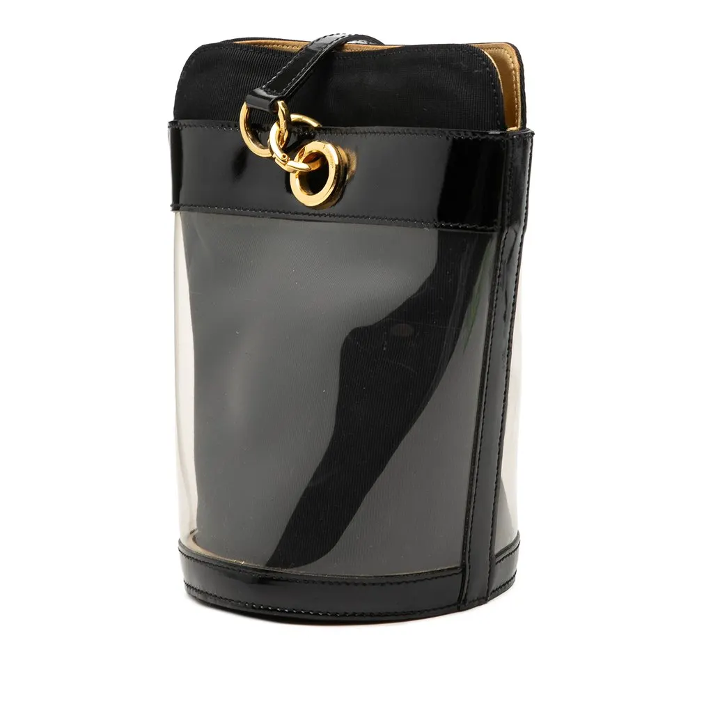 Salvatore Ferragamo Vinyl Gancini Bucket Bag White Plastic Very good - Back View