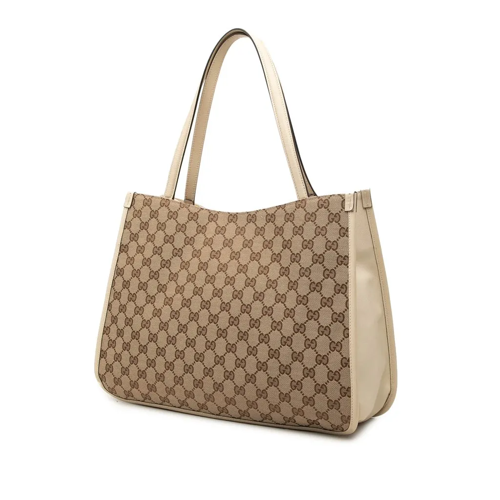 Gucci Medium Canvas Horsebit 1955 Tote Beige Very good - Back View