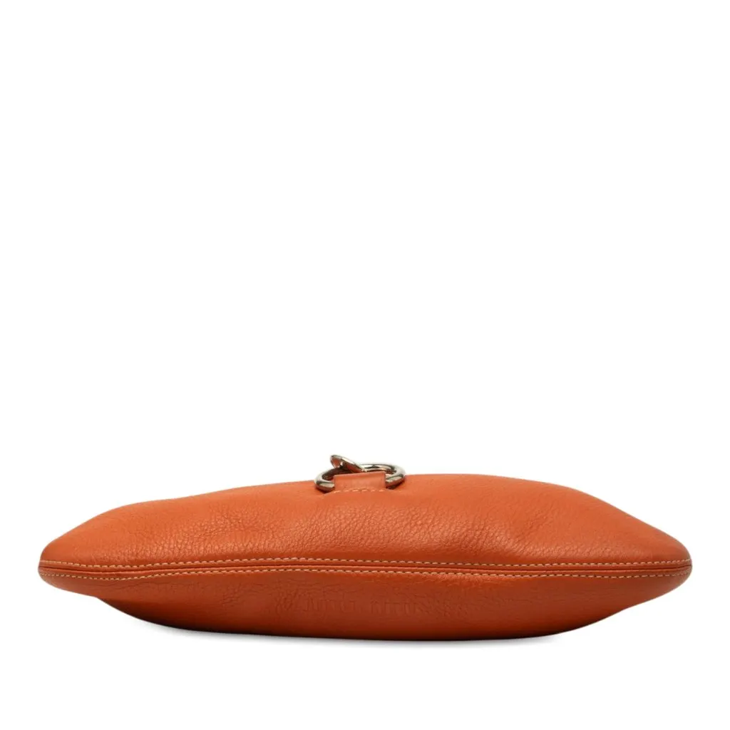 Miu Miu Grained Leather Shoulder Bag Orange Leather Very good - Inside View
