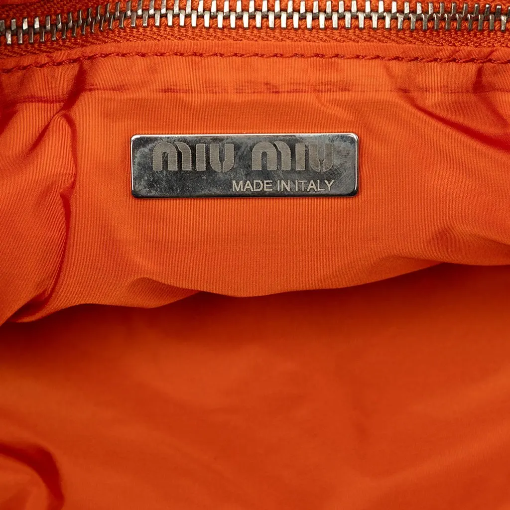 Miu Miu Grained Leather Shoulder Bag Orange Leather Very good - Box View