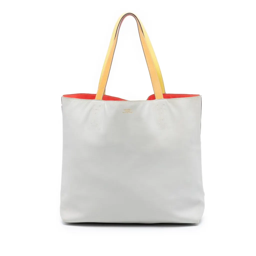 Hermès Multicolor Swift Double Sens Reversible Tote 36 White Leather Very good - Front View