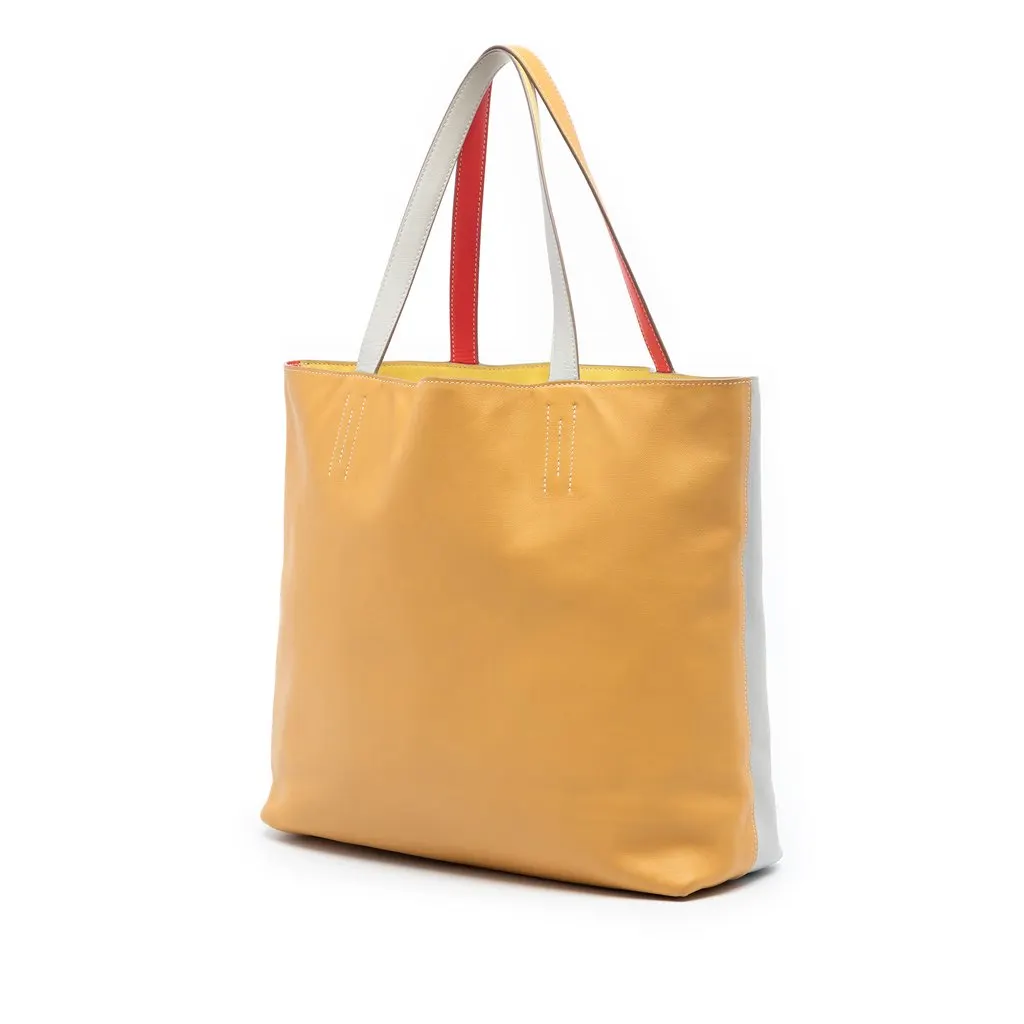 Hermès Multicolor Swift Double Sens Reversible Tote 36 White Leather Very good - Back View