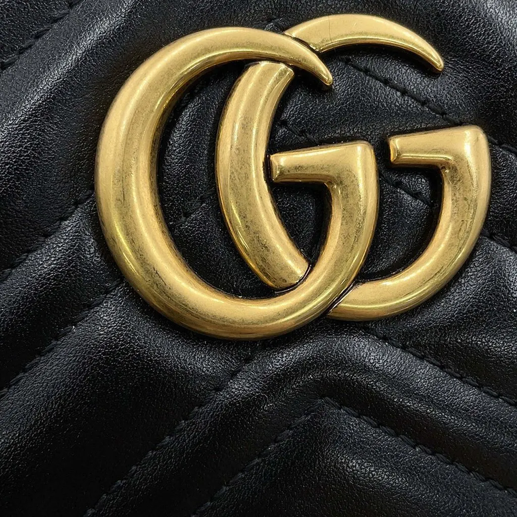 Gucci Small GG Marmont Matelasse Calfskin Crossbody Black Leather Good - Box View