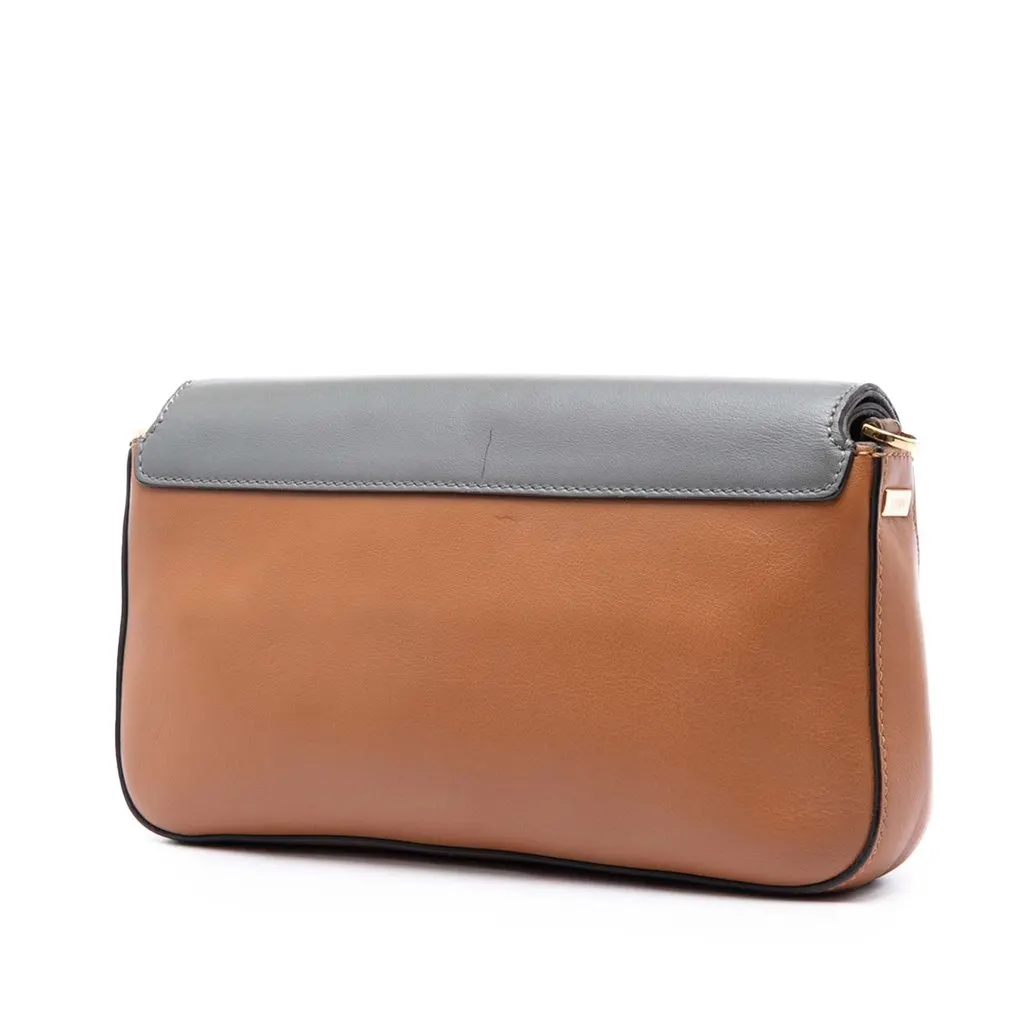 Fendi Vitello Grace FF 1974 Baguette Crossbody Brown Leather Very good - Back View