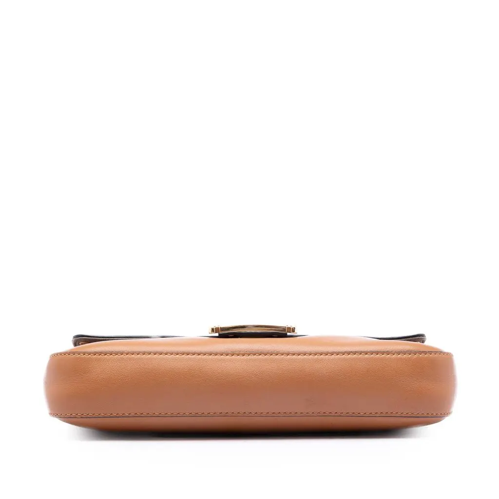 Fendi Vitello Grace FF 1974 Baguette Crossbody Brown Leather Very good - Inside View