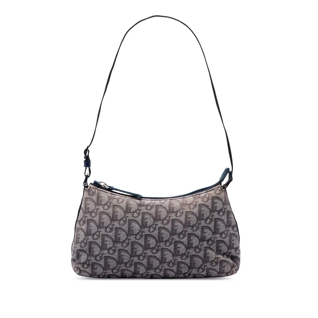 Dior Diorissimo Trotter Canvas Shoulder Bag Blue Canvas Very good - Front View