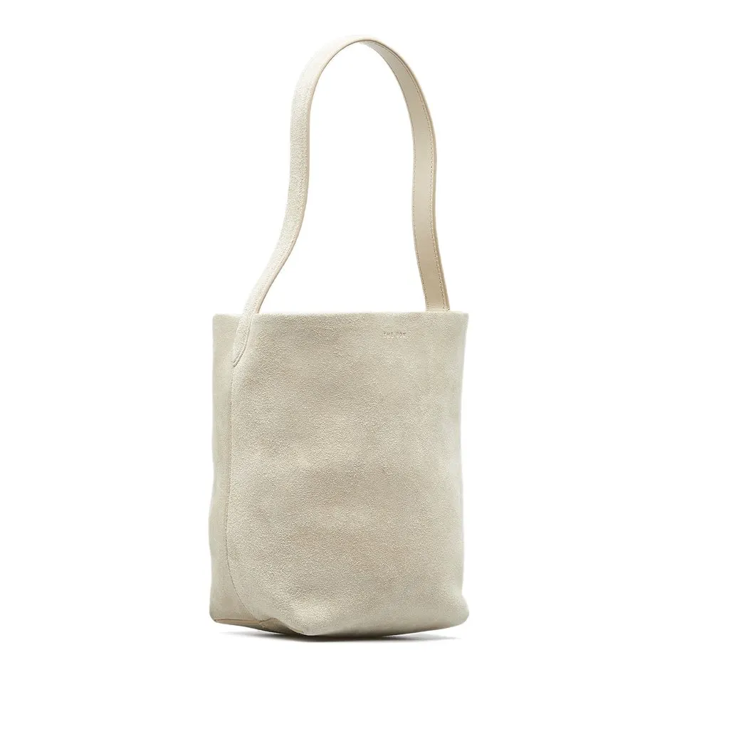 The Row Small N/S Park Suede Tote Beige Leather Good - Inside View