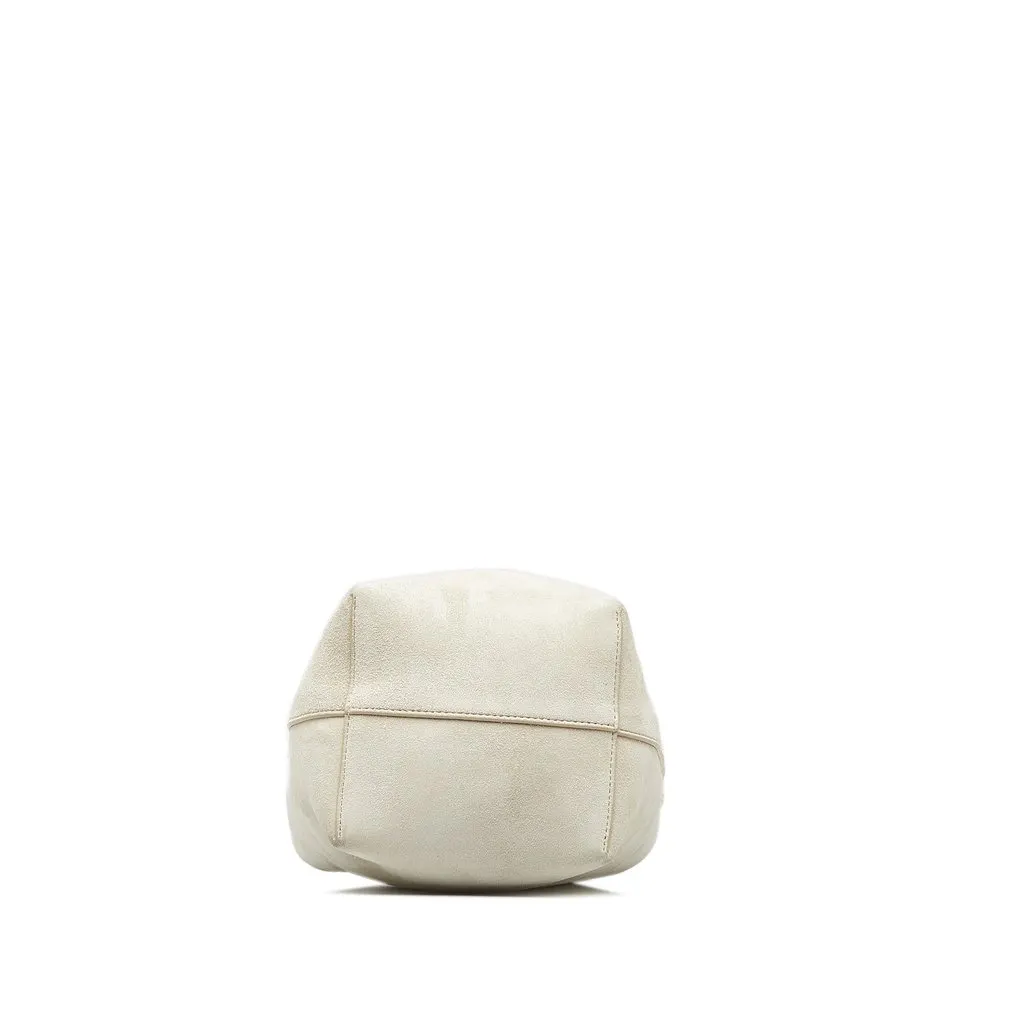 The Row Small N/S Park Suede Tote Beige Leather Good - Model View