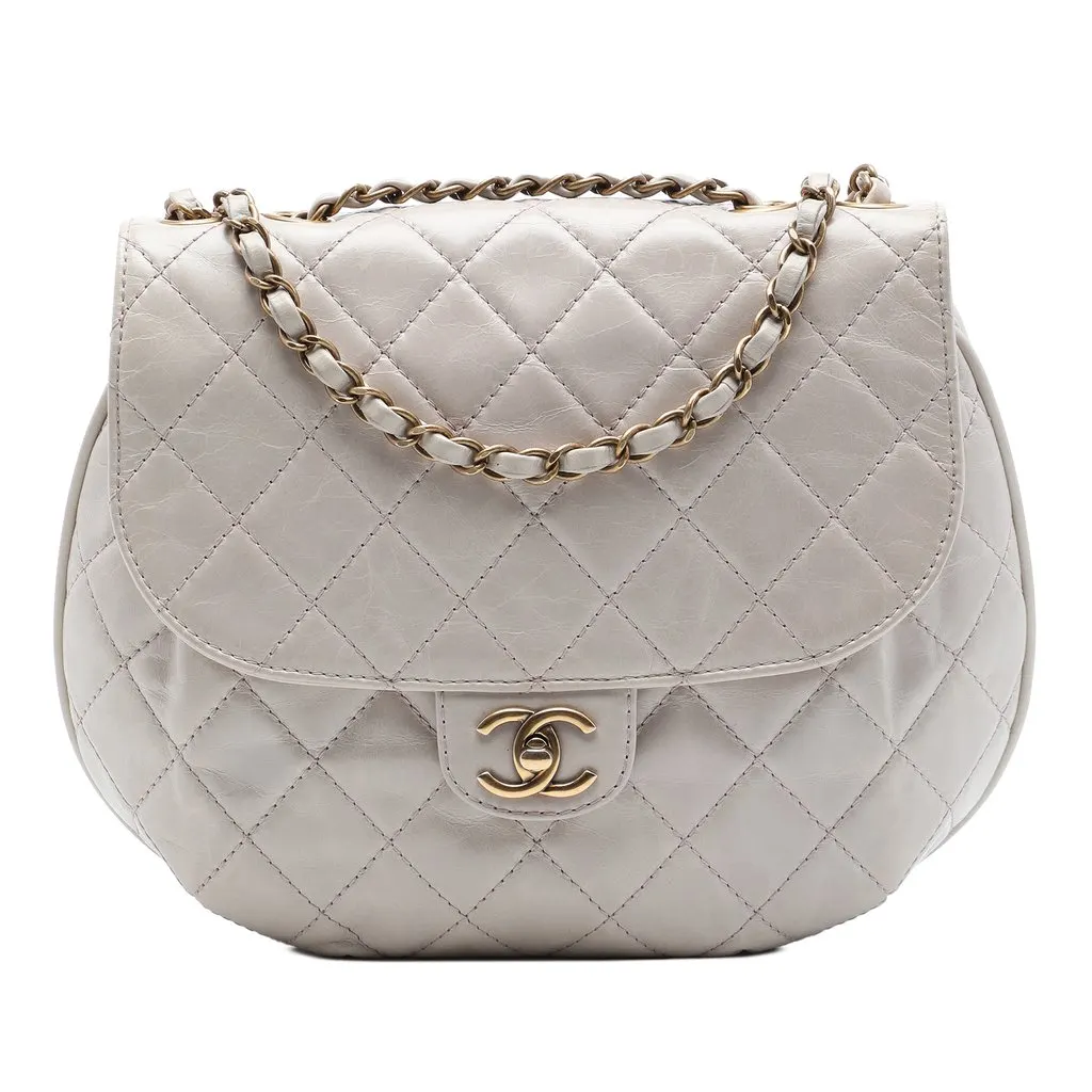 Chanel Medium Quilted Aged Calfskin Bubble CC Flap MultiColor Leather Very good - Front View
