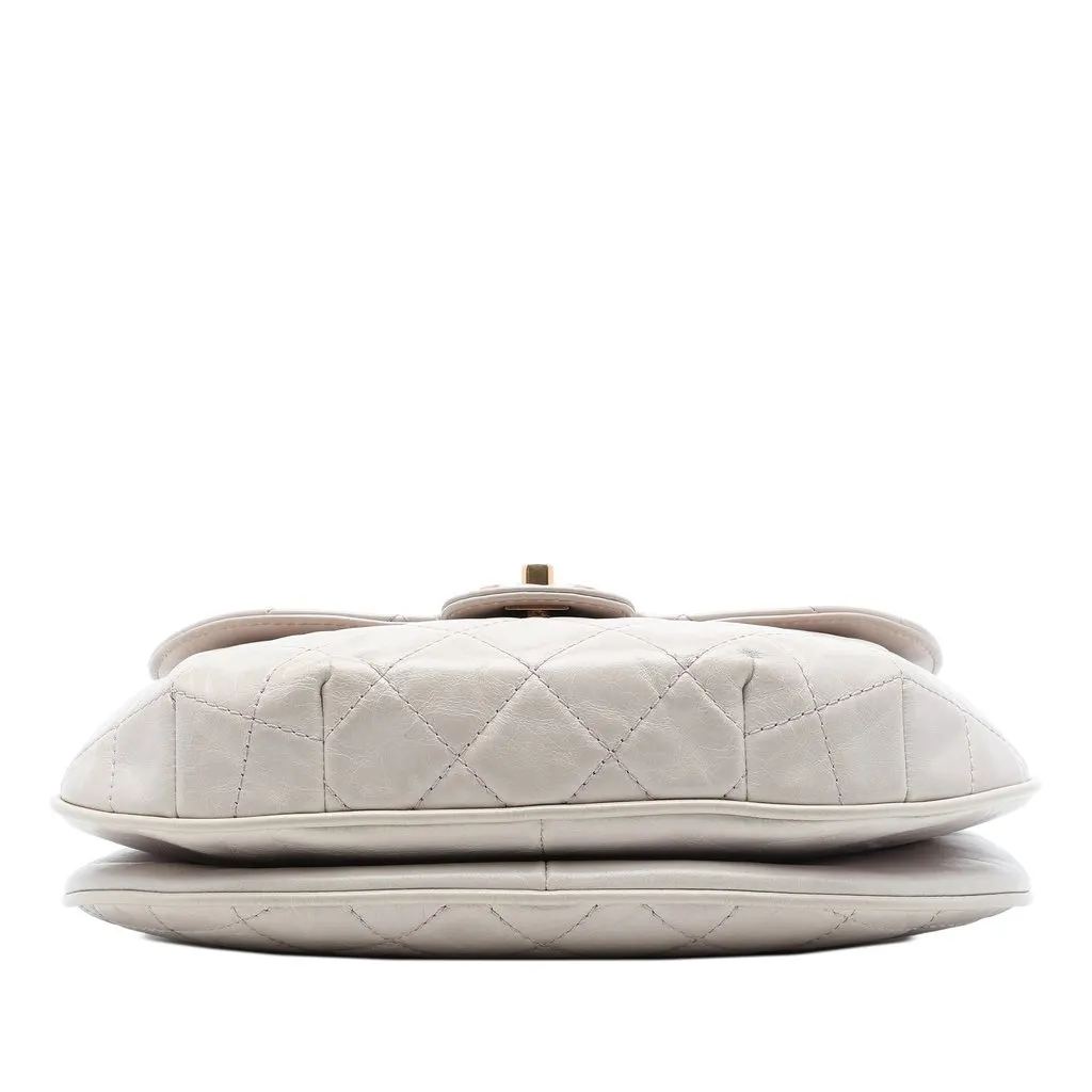 Chanel Medium Quilted Aged Calfskin Bubble CC Flap MultiColor Leather Very good - Inside View