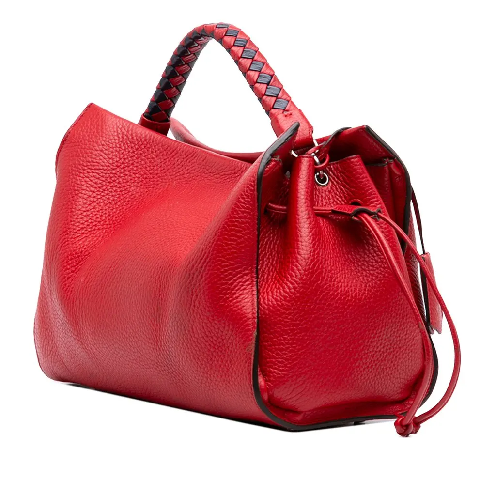 Mulberry Medium Grained Calfskin Iris Satchel Red Leather Good - Back View