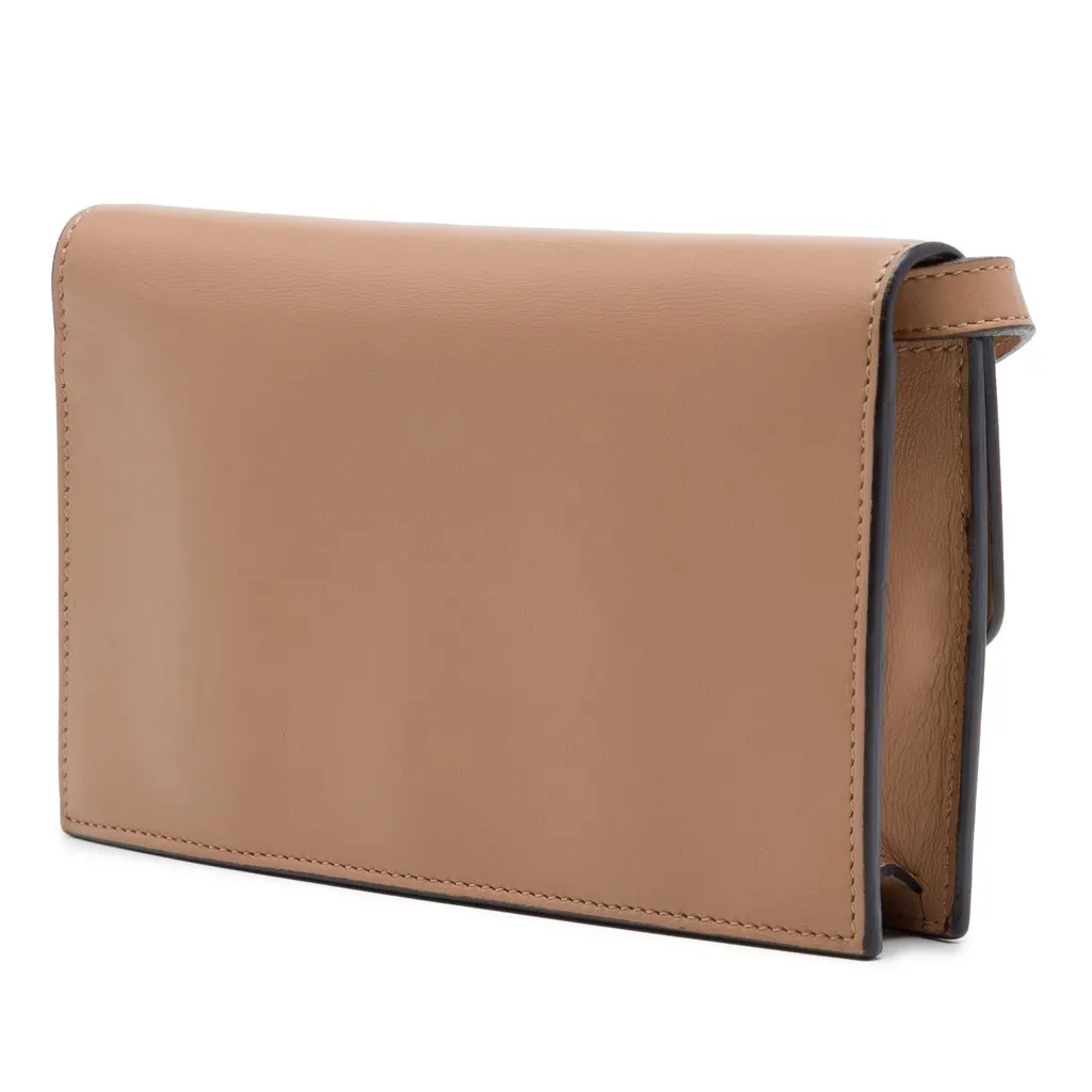 Gucci Calfskin Interlocking G Wallet on Chain Beige Leather Very good - Back View