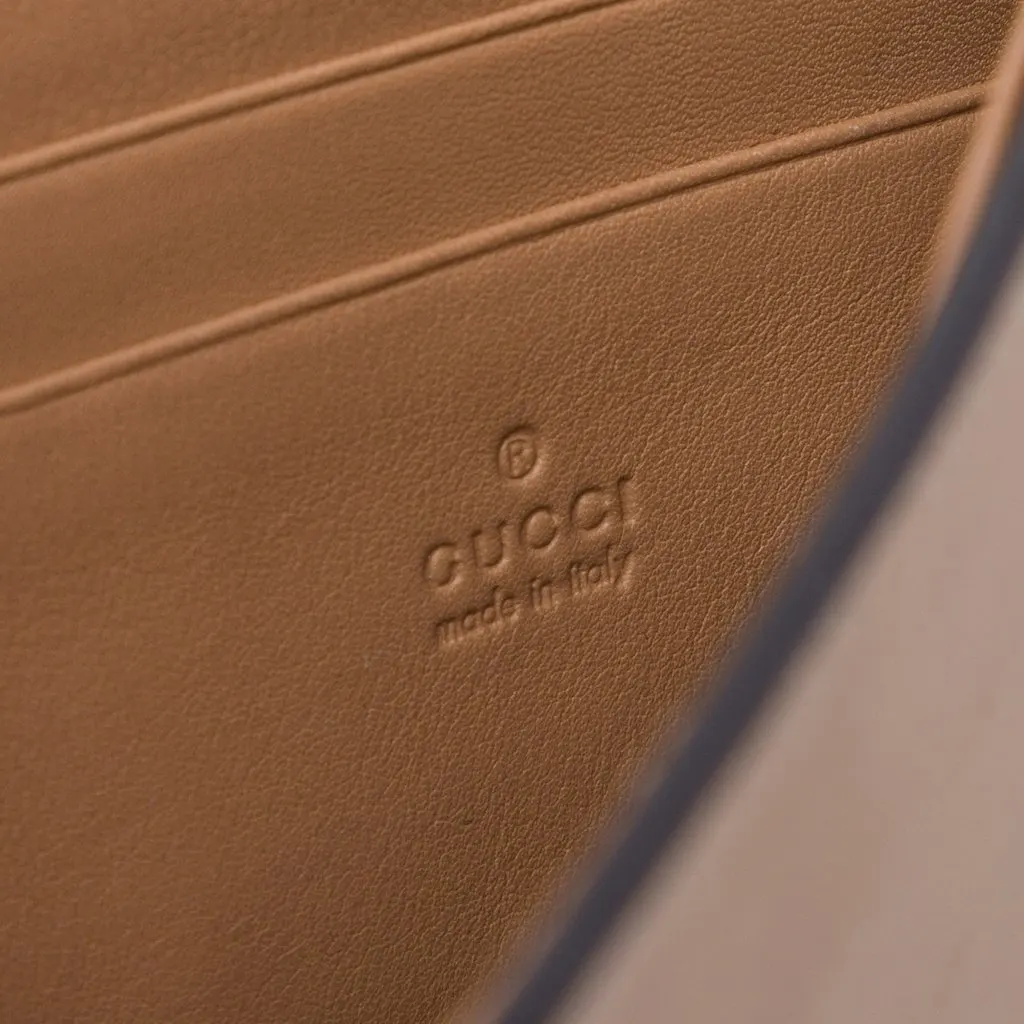 Gucci Calfskin Interlocking G Wallet on Chain Beige Leather Very good - Box View