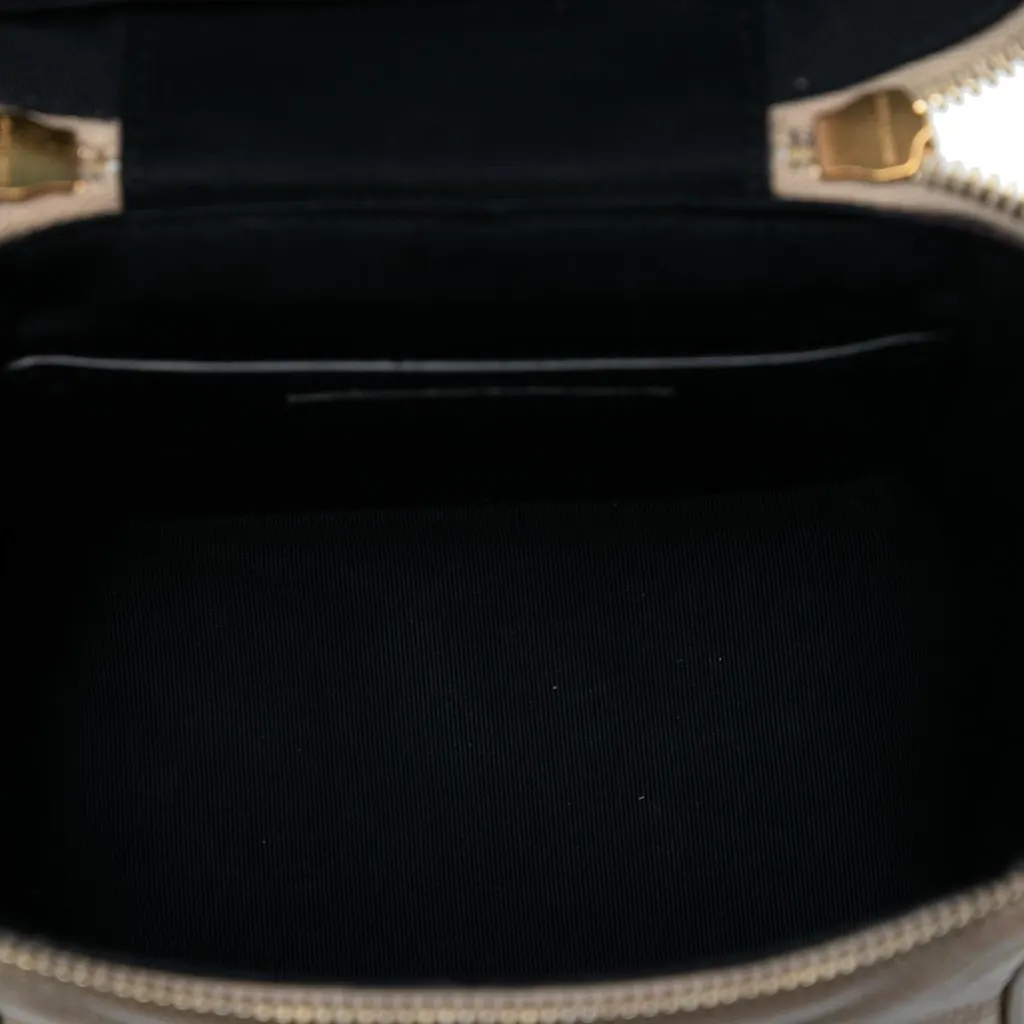 Saint Laurent Grain de Poudre Quilted 80s Vanity Bag Beige Leather Good - Model View