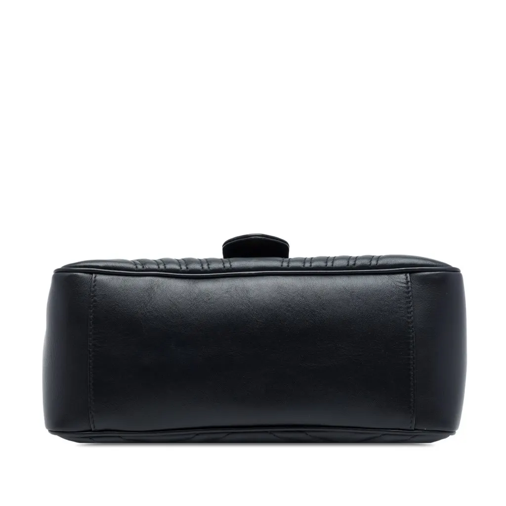 Gucci Small GG Marmont Matelasse Leather Top Handle Bag Black Leather Very good - Inside View