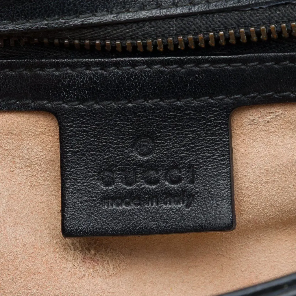 Gucci Small GG Marmont Matelasse Leather Top Handle Bag Black Leather Very good - Box View