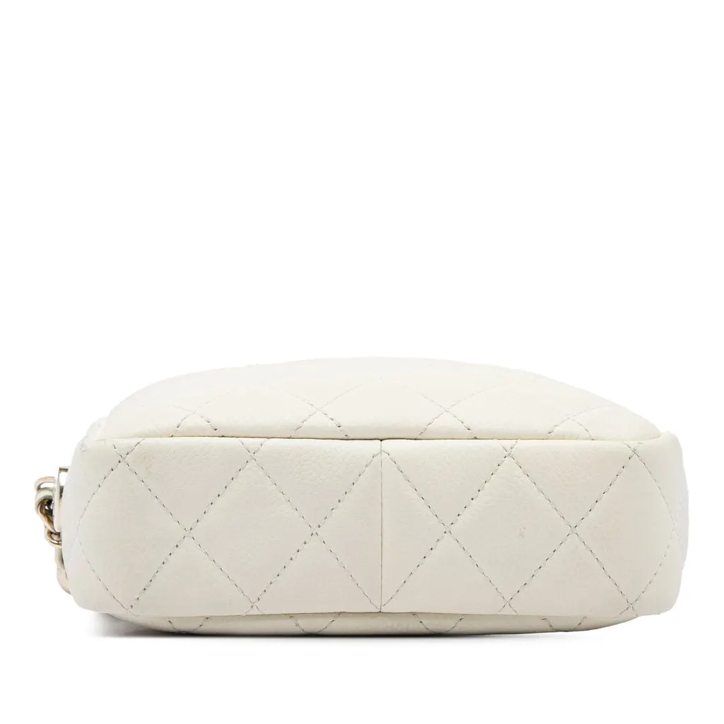 Chanel Mini Quilted Caviar Coco Tassel Camera Case White Leather Very good - Inside View