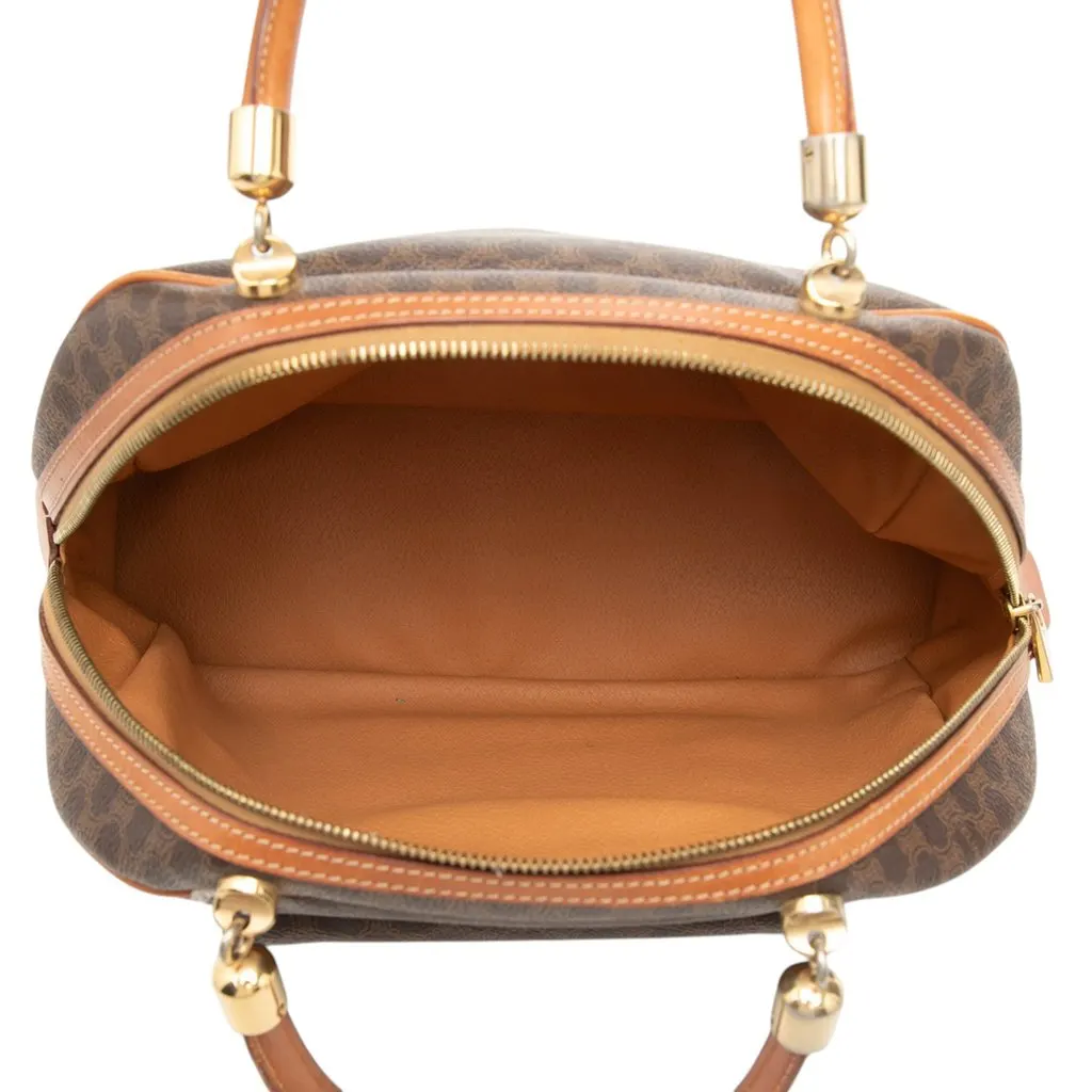 Celine Macadam Coated Canvas Dome Top Handle Bag Brown Very good - Model View