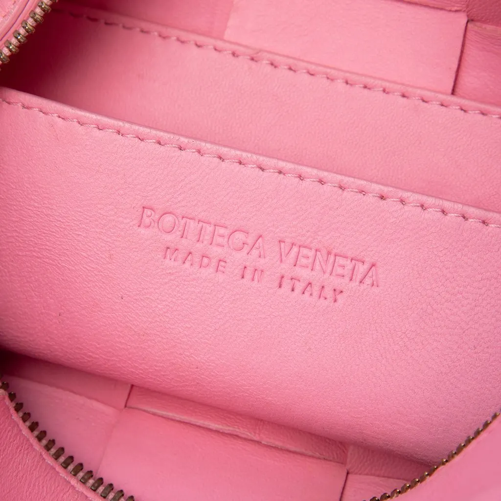 Bottega Veneta Small Lambskin Intrecciato Brick Cassette Pink Leather Very good - Box View
