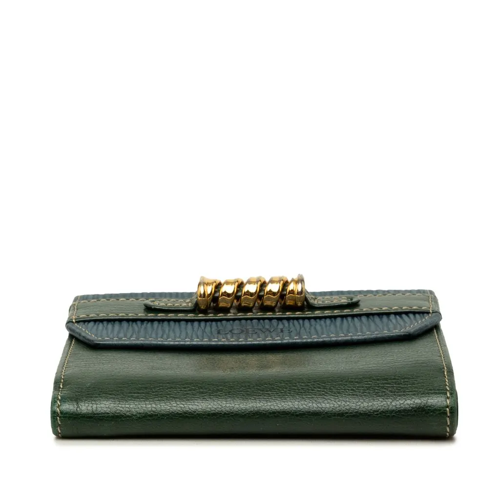 Loewe Calfskin Velazquez Compact Wallet Green Leather Very good - Inside View