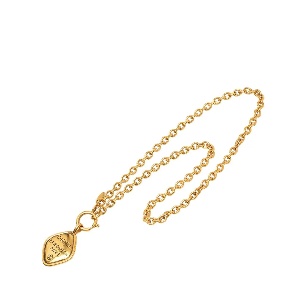 Chanel CC Gold Plated 31 Rue Cambon Pendant Necklace Gold Metal Very good - Front View