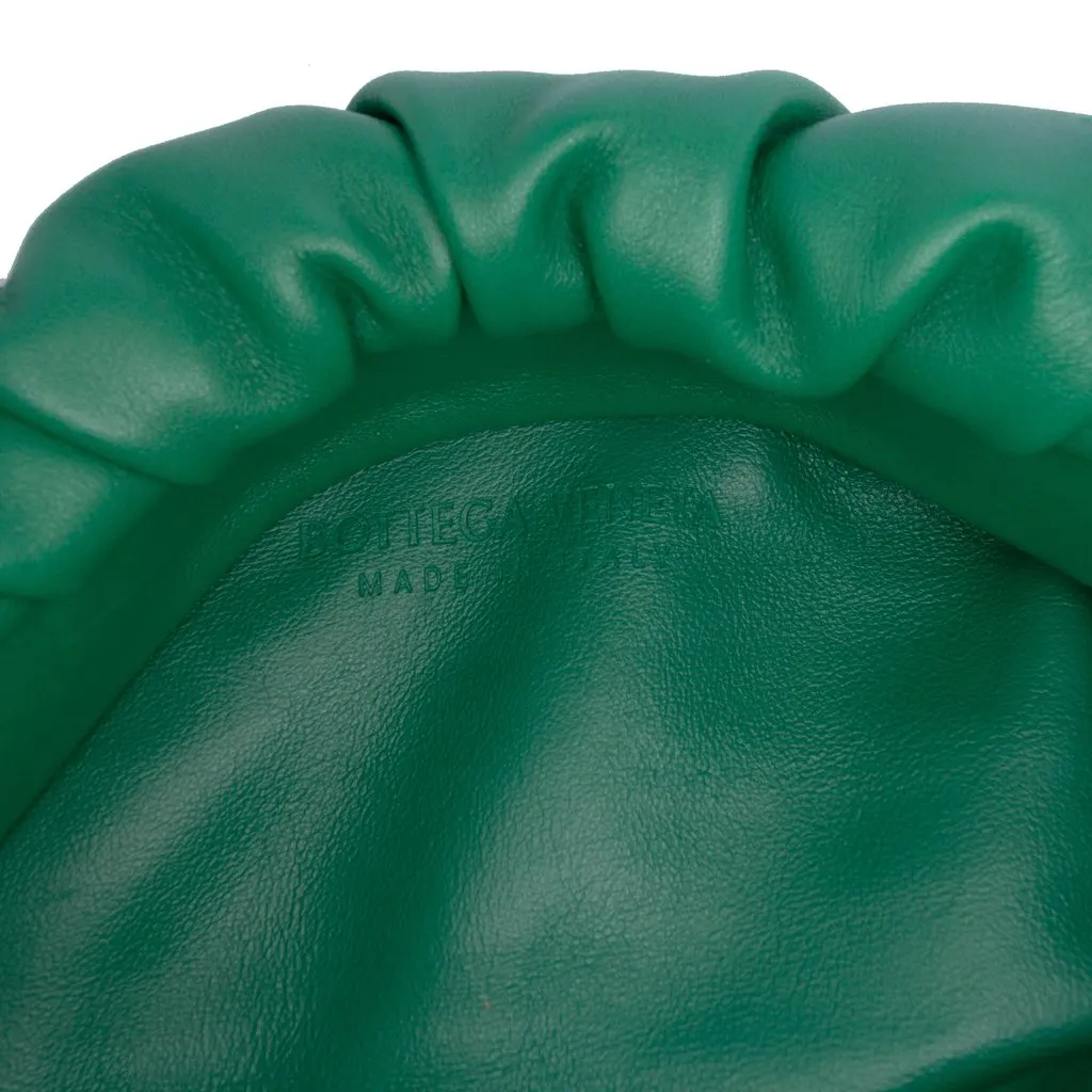 Bottega Veneta Lambskin Chain Pouch Green Leather Very good - Box View