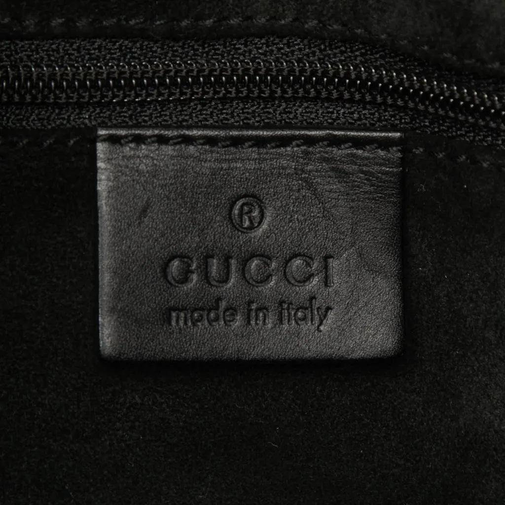 Gucci GG Suede Shoulder Bag Black Suede Good - Box View