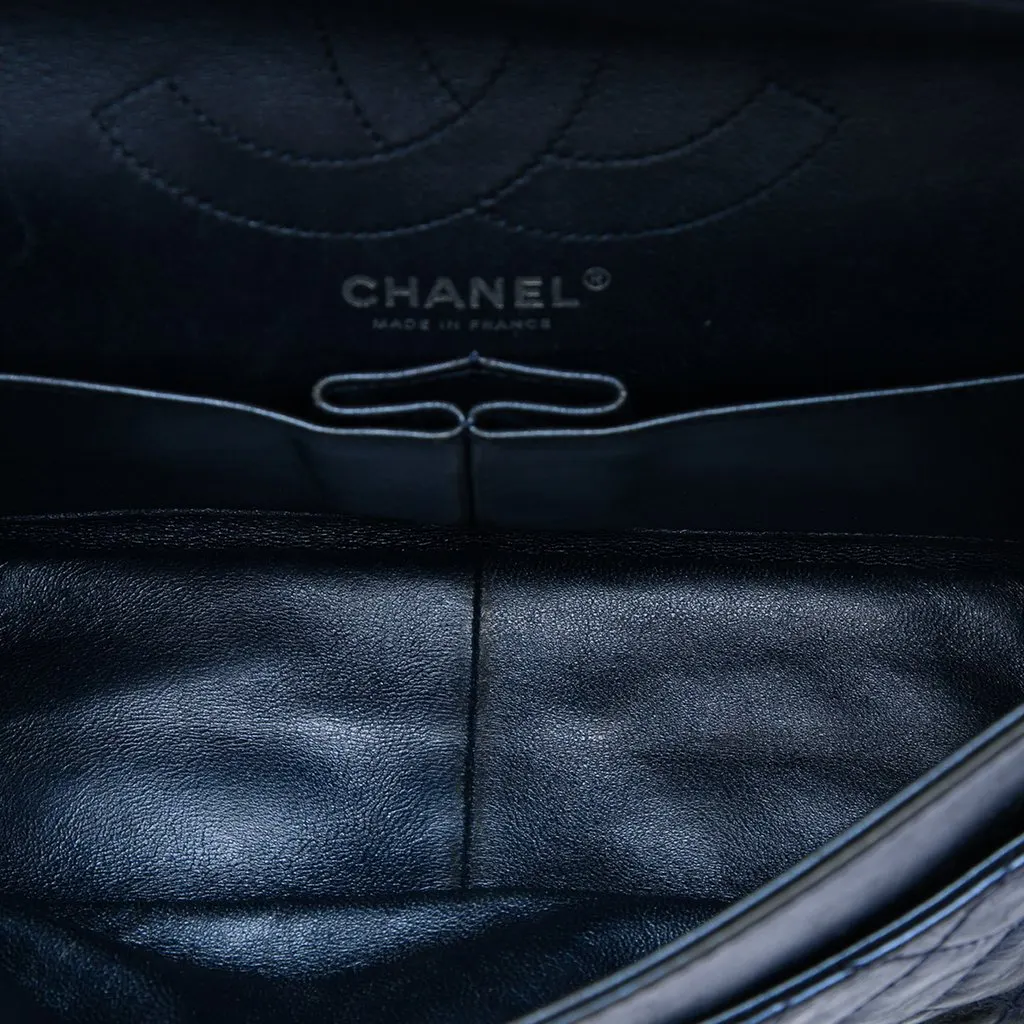 Chanel Quilted Aged Calfskin Reissue 2.55 Double Flap 226 Blue Leather Very good - Model View
