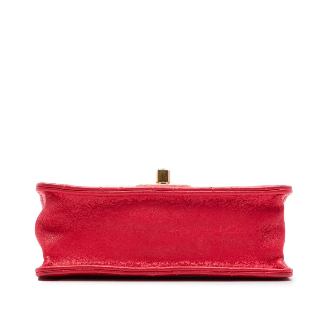 Chanel Small Quilted Lambskin Chic Pearls Flap Red Leather Very good - Inside View