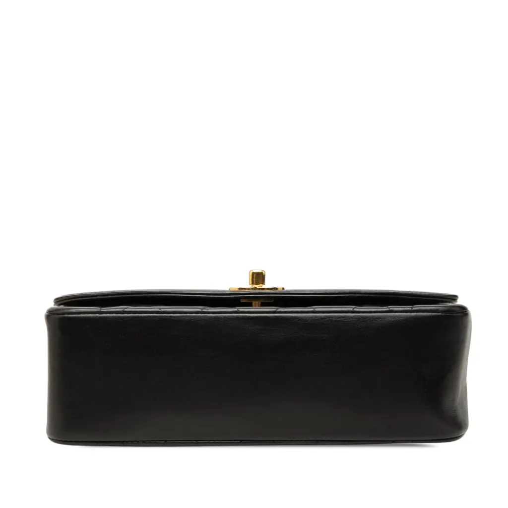 Chanel Small Lambskin Diana Flap Black Leather Good - Inside View