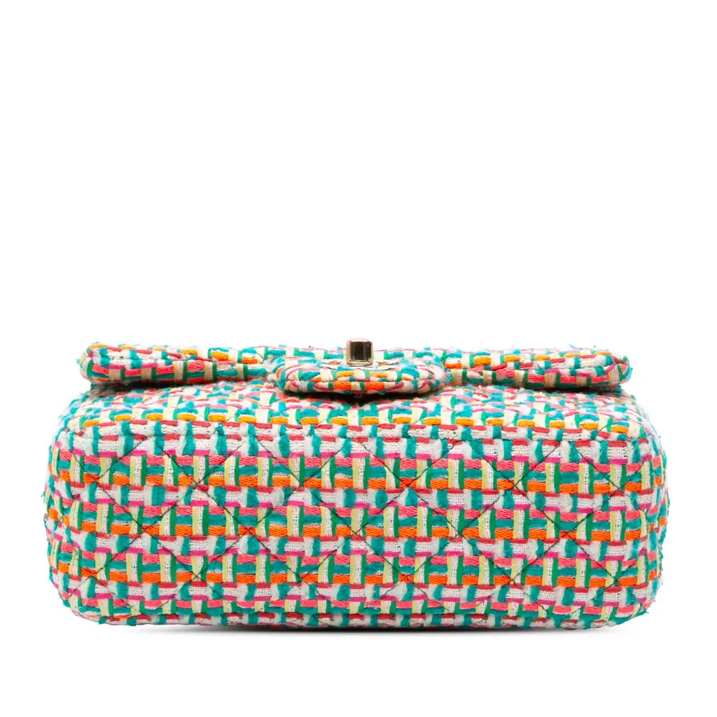 Chanel Mini Rectangular Classic Tweed Single Flap MultiColor Very good - Inside View