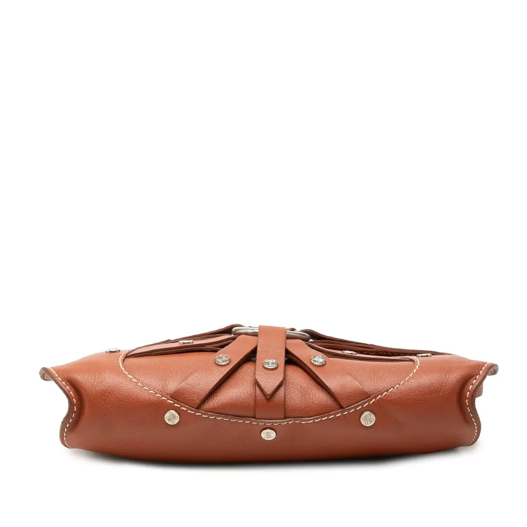 Celine Studded Leather Macadam Shoulder Bag Brown Leather Very good - Inside View
